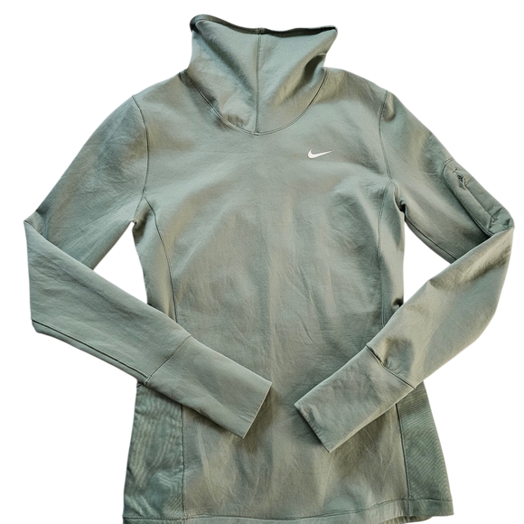 Nike Women's Sage Green High-Neck Sweatshirt - Picture 2 of 8